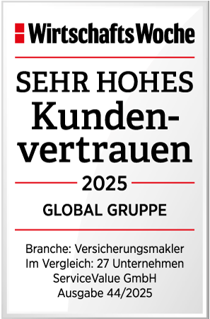 uszeichnung der WirtschaftsWoche: Global Gruppe Nord erhält Siegel „Sehr hohes Kundenvertrauen 2025